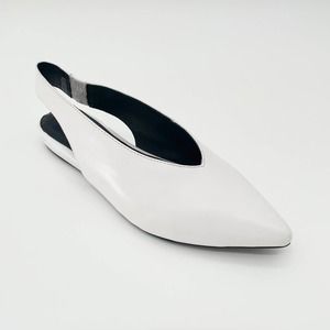 Jeffrey Campbell Slingback Pointed Toe Flats White Size 5
